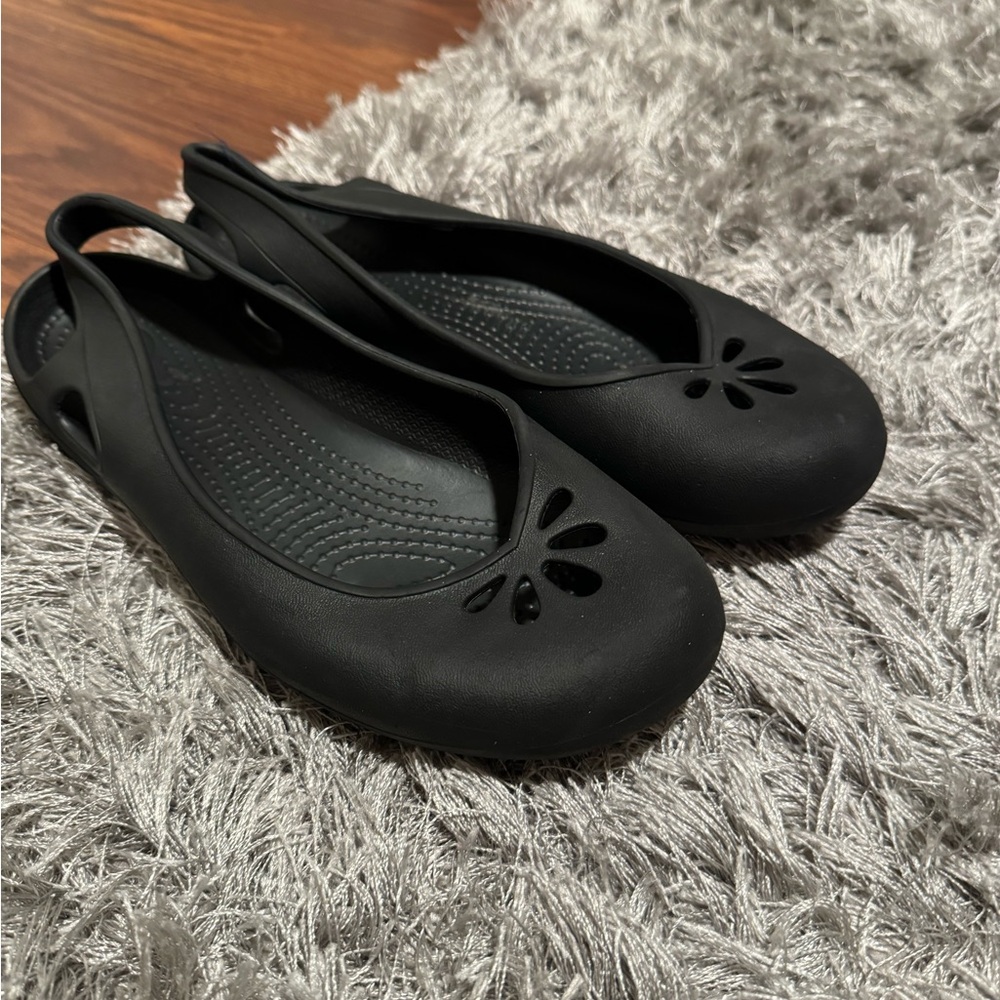 Crocs Shoes Womens Size 8  Taylor Slingback Slip On Flat Black